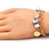 Pulsera de Dije 03.331.0133.08 Oro Laminado, Diseño de Ojo Griego, Pulido, Tono Dorado (06 MM Thickness, 8 Inches Length)