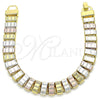 Pulsera Elegante 03.331.0134.08 Oro Laminado, Pulido, Tres Tonos (10 MM Thickness, 8 Inches Length)