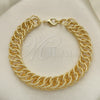 Pulsera Elegante 03.331.0136.09 Oro Laminado, Pulido, Tono Dorado (12 MM Thickness, 9 Inches Length)