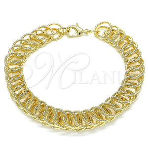 Pulsera Elegante 03.331.0136.09 Oro Laminado, Pulido, Tono Dorado (12 MM Thickness, 9 Inches Length)
