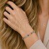 Pulsera Elegante 03.63.2212.07 Oro Laminado, Diseño de Ojo Griego, Resinado Multicolor, Tono Dorado (Grosor 05 MM, 7 Pulgadas de Largo)