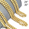 Gargantilla Basica 03.278.0004.24 Acero Inoxidable, Diseño de Miami Cubana, con Blanca Micro Pave, Pulido, Tono Dorado (220 Gauge, 10 MM Thickness, 24 Inches Length)