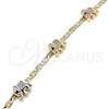 Pulsera Elegante 03.380.0047.08 Oro Laminado, Diseño de Elefante, con Blanca and Negro Cristal, Pulido, Tres Tonos (04 MM Thickness, 8 Inches Length)