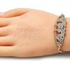 Pulsera Elegante 03.380.0052.08 Oro Laminado, Diseño de Mariposa y Corazón, con Blanca Cristal, Pulido, Tono Dorado (05 MM Thickness, 8 Inches Length)