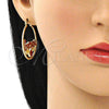 Argolla Mediana 02.351.0108.35 Oro Laminado, Diseño de Amor y Corazón, con Granate Cristal, Diamantado, Tono Dorado