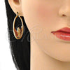 Argolla Mediana 02.351.0109.35 Oro Laminado, Diseño de Guadalupe, Diamantado, Tres Tonos