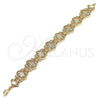 Pulsera Elegante 03.351.0124.08 Oro Laminado, Diseño de Guadalupe y Cruz, Pulido, Tono Dorado (16 MM Thickness, 8 Inches Length)