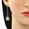 Arete Violador 02.380.0065 Oro Laminado, Diseño de Tortuga, con Blanca and Negro Cristal, Pulido, Tono Dorado