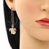 Arete Violador 02.380.0066 Oro Laminado, Diseño de Tortuga, con Blanca and Negro Cristal, Pulido, Tono Dorado