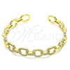 Aro Individual 07.341.0005 Oro Laminado, Diseño de Paperclip, con Micro Pave Blanca, Pulido, Tono Dorado (Grosor 09 MM, Talla Unica)