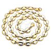 Gargantilla Basica 04.116.0062.24 Acero Inoxidable, Diseño de Puff Mariner, Pulido, Tono Dorado (11 MM Thickness, 24 Inches Length)