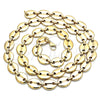 Gargantilla Basica 04.116.0063.30 Acero Inoxidable, Diseño de Puff Mariner, Pulido, Tono Dorado (13 MM Thickness, 30 Inches Length)