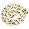 Gargantilla Basica 04.116.0063.24 Acero Inoxidable, Diseño de Puff Mariner, Pulido, Tono Dorado (13 MM Thickness, 24 Inches Length)