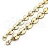 Tobillera Básica 04.116.0063.10 Acero Inoxidable, Diseño de Puff Mariner, Pulido, Tono Dorado (13 MM Thickness, 10 Inches Length)