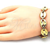 Pulsera Básica 04.116.0063.08 Acero Inoxidable, Diseño de Puff Mariner, Pulido, Tono Dorado (13 MM Thickness, 8 Inches Length)