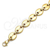 Pulsera Básica 04.116.0063.08 Acero Inoxidable, Diseño de Puff Mariner, Pulido, Tono Dorado (13 MM Thickness, 8 Inches Length)
