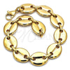 Pulsera Básica 04.116.0063.08 Acero Inoxidable, Diseño de Puff Mariner, Pulido, Tono Dorado (13 MM Thickness, 8 Inches Length)