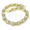 Pulsera Elegante 03.380.0062.08 Oro Laminado, Diseño de Libélula, Diamantado, Tres Tonos (08 MM Thickness, 8 Inches Length)