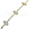 Pulsera Elegante 03.380.0074.08 Oro Laminado, Diseño de Guadalupe, Pulido, Tres Tonos (04 MM Thickness, 8 Inches Length)