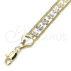Pulsera Elegante 03.380.0077.08 Oro Laminado, Diseño de Flor, Pulido, Tres Tonos (10 MM Thickness, 8 Inches Length)