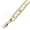 Pulsera Elegante 03.380.0078.08 Oro Laminado, Diseño de Mariposa, Pulido, Tres Tonos (09 MM Thickness, 8 Inches Length)