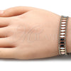 Pulsera Elegante 03.380.0079.08 Oro Laminado, Pulido, Tres Tonos (10 MM Thickness, 8 Inches Length)