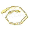 Pulsera Elegante 03.380.0079.08 Oro Laminado, Pulido, Tres Tonos (10 MM Thickness, 8 Inches Length)