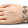 Pulsera Elegante 03.380.0090.07 Oro Laminado, Diseño de Elefante, con Multicolor Cristal, Pulido, Tono Dorado (09 MM Thickness, 7 Inches Length)