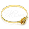 Aro Individual 07.192.0016.04 Oro Laminado, Diseño de Flor, Pulido, Tono Dorado (05 MM Thickness, Size 4 (2.25 Diameter))