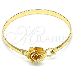 Aro Individual 07.192.0016.04 Oro Laminado, Diseño de Flor, Pulido, Tono Dorado (05 MM Thickness, Size 4 (2.25 Diameter))