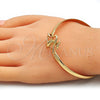 Aro Individual 07.192.0024.04 Oro Laminado, Diseño de Delfín y Corazón, Pulido, Tono Dorado (05 MM Thickness, Size 4 (2.25 Diameter))