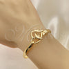 Aro Individual 07.192.0024.04 Oro Laminado, Diseño de Delfín y Corazón, Pulido, Tono Dorado (05 MM Thickness, Size 4 (2.25 Diameter))