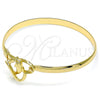 Aro Individual 07.192.0024.04 Oro Laminado, Diseño de Delfín y Corazón, Pulido, Tono Dorado (05 MM Thickness, Size 4 (2.25 Diameter))