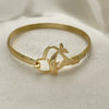 Aro Individual 07.192.0024.04 Oro Laminado, Diseño de Delfín y Corazón, Pulido, Tono Dorado (05 MM Thickness, Size 4 (2.25 Diameter))