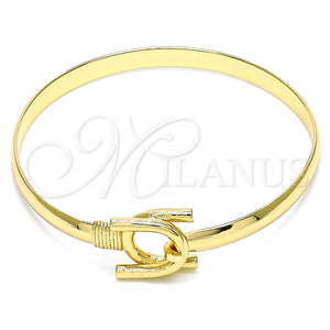 Aro Individual 07.192.0010.04 Oro Laminado, Diseño de Herradura, Pulido, Tono Dorado (05 MM Thickness, Size 4 (2.25 Diameter))