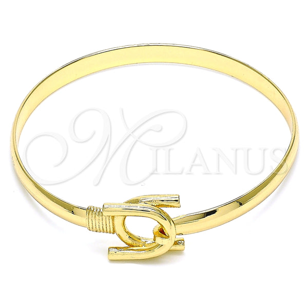 Aro Individual 07.192.0010.04 Oro Laminado, Diseño de Herradura, Pulido, Tono Dorado (05 MM Thickness, Size 4 (2.25 Diameter))