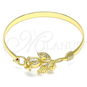 Aro Individual 07.192.0037.04 Oro Laminado, Diseño de Flor, Pulido, Tono Dorado (05 MM Thickness, Size 4 (2.25 Diameter))