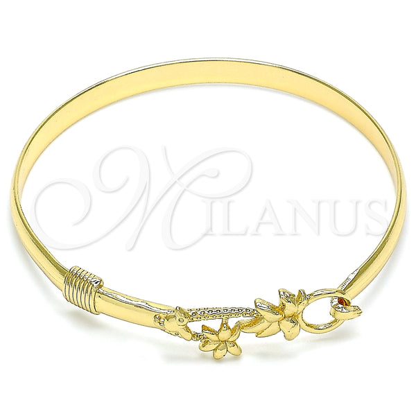 Aro Individual 07.192.0038.04 Oro Laminado, Diseño de Ãrbol y Pajaro, Pulido, Tono Dorado (05 MM Thickness, Size 4 (2.25 Diameter))