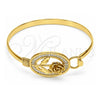 Aro Individual 07.185.0002.04 Oro Laminado, Diseño de Flor, Pulido, Tono Dorado (Grosor 05 MM, Talla 4 (2,25 de Diámetro))