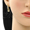 Argolla Huggie 02.381.0030.10 Oro Laminado, Diseño de Candado y Corazón, con Blanca Micro Pave, Pulido, Tono Dorado