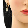 Argolla Huggie 02.368.0012.15 Oro Laminado, Diseño de Niñita Pequeña, con Blanca Micro Pave and Blanca Zirconia Cubica, Pulido, Tono Dorado