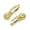 Argolla Huggie 02.368.0020.10 Oro Laminado, Diseño de Candado, con Blanca Micro Pave, Pulido, Tono Dorado