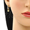 Argolla Huggie 02.368.0023.10 Oro Laminado, Diseño de Candado, con Blanca Micro Pave, Pulido, Tono Dorado