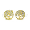 Arete Dormilona 02.156.0531 Oro Laminado, Diseño de Ãrbol, Pulido, Tono Dorado