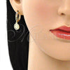 Argolla Huggie 02.381.0038.15 Oro Laminado, Diseño de Luna, con Multicolor Micro Pave, Pulido, Tono Dorado