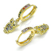Argolla Huggie 02.381.0043.15 Oro Laminado, Diseño de Búho, con Multicolor Micro Pave, Pulido, Tono Dorado