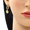 Argolla Huggie 02.368.0038.1.15 Oro Laminado, Diseño de Ojo Griego, con Rubi Zirconia Cubica, Pulido, Tono Dorado