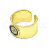 Anillo Multi Piedra 01.341.0033 Oro Laminado, Diseño de Ojo Griego, con Topacio Azul and Blanca Micro Pave, Pulido, Tono Dorado (One size fits all)