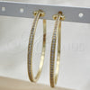 Arete Dormilona 02.156.0536 Oro Laminado, Diseño de Flecha, con Blanca Micro Pave, Pulido, Tono Dorado