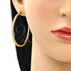 Arete Dormilona 02.156.0538 Oro Laminado, con Blanca Micro Pave, Pulido, Tono Dorado